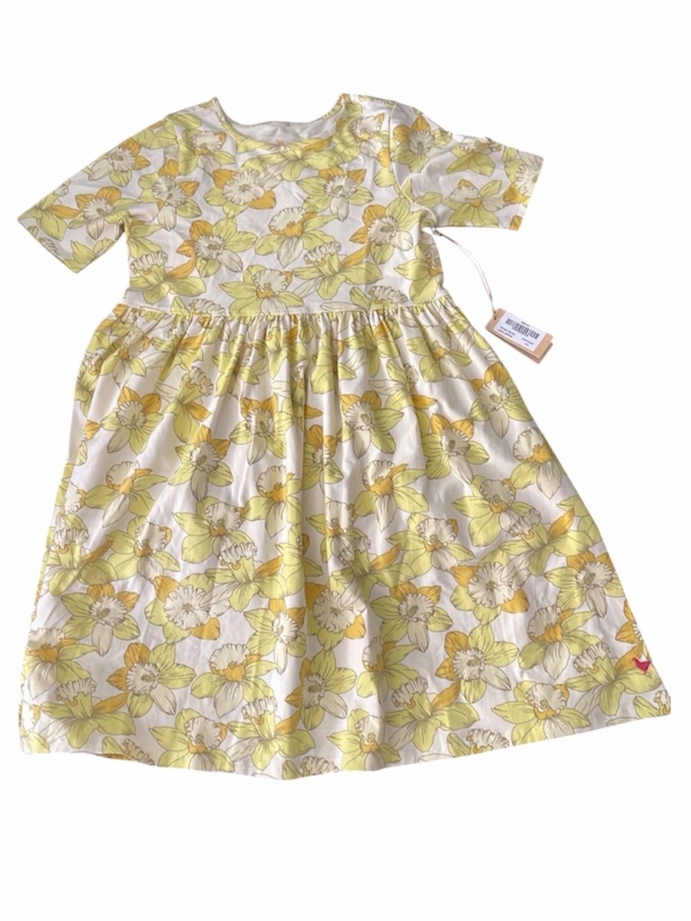 NEW Pink Chicken New York Yellow Flowers Dress Girl’s Organic Cotton Daffodil 12